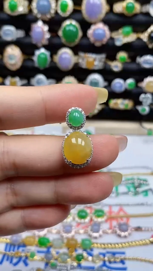 银S925镶嵌戒指翡翠4587