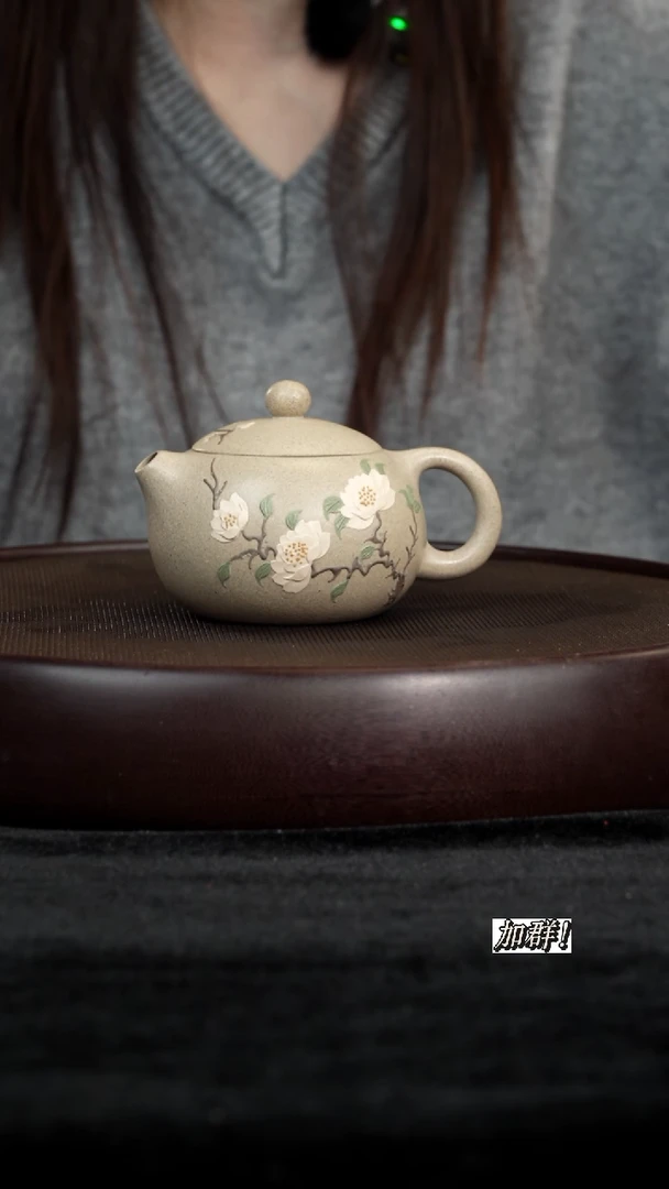 茶壶紫砂白皮龙泥绘西施200cc