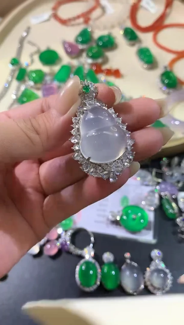 银S925镶嵌吊坠（不含链）玛瑙/玉髓W533|550