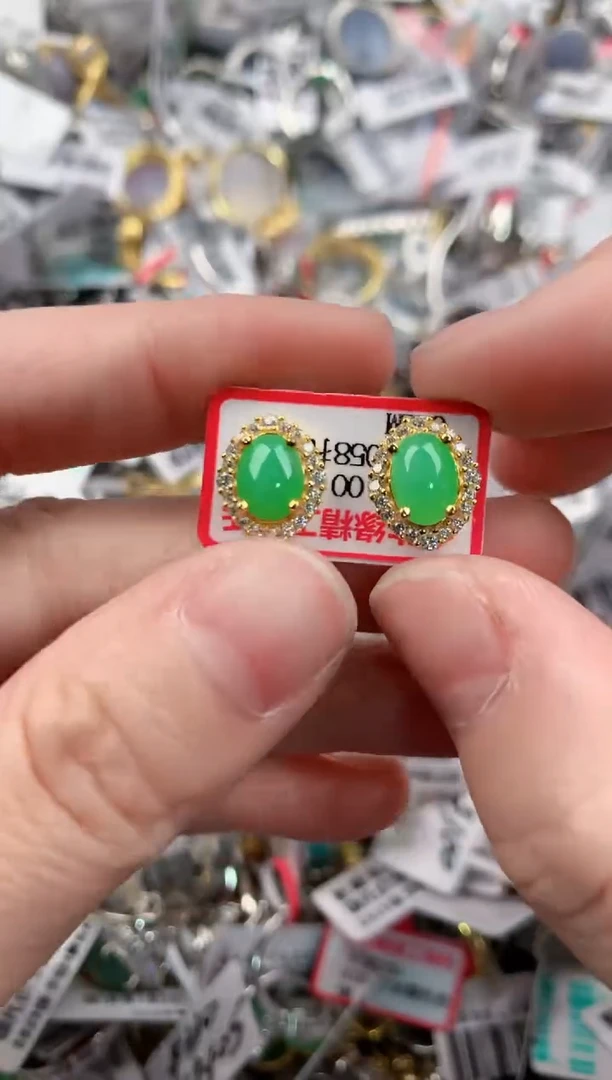 银S925镶嵌戒指翡翠11            5