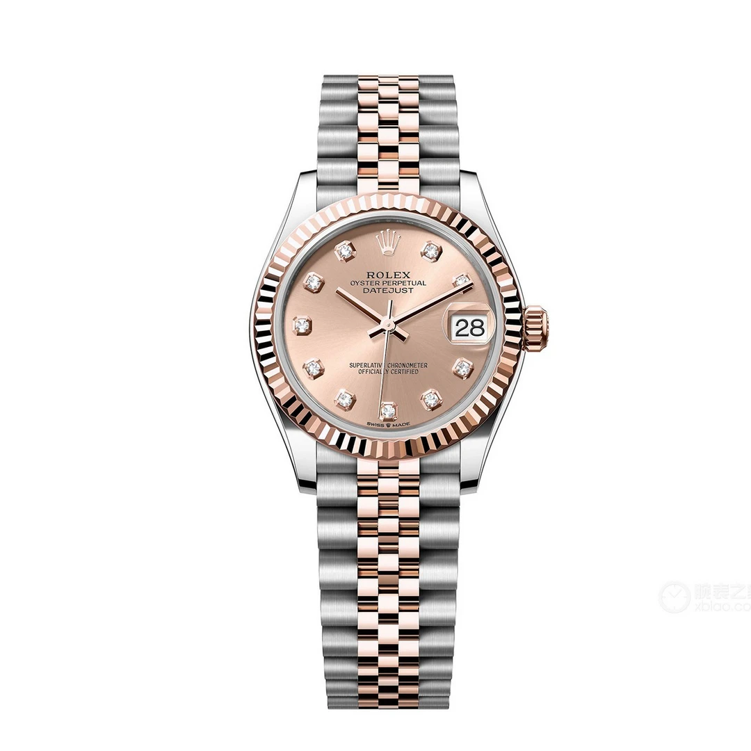 未使用 Rolex/劳力士 女装日志 31mm/278271/粉盘/钻刻/25年全套
