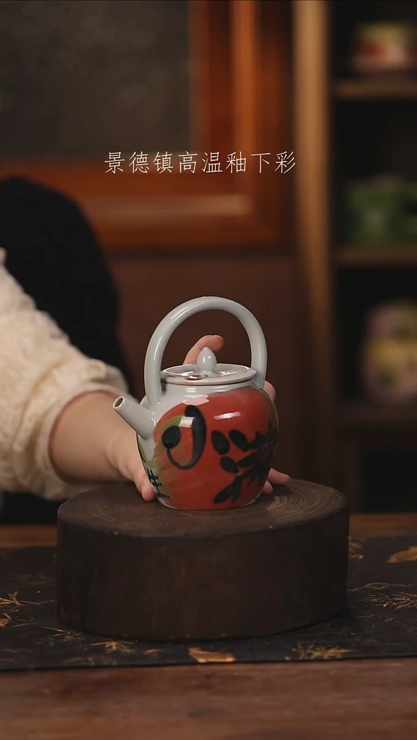 陶瓷景德镇高温釉下手绘陶瓷@L542@