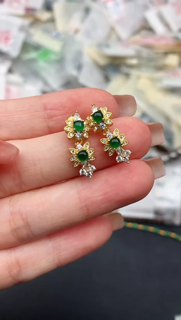 银S925镶嵌挂件翡翠1