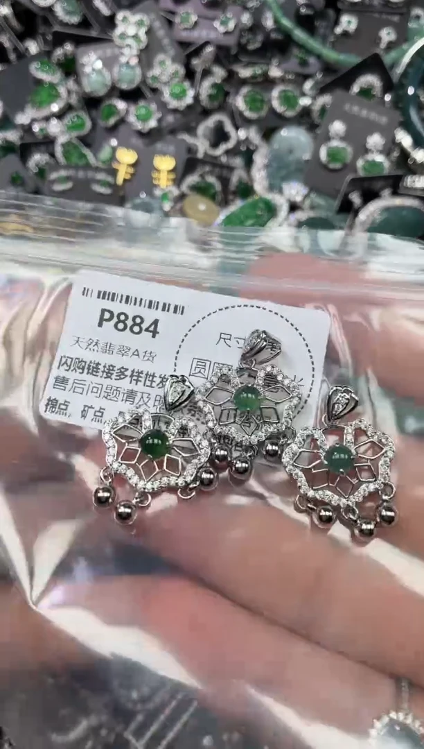 翡翠未镶嵌颈饰P884多样性发其一
