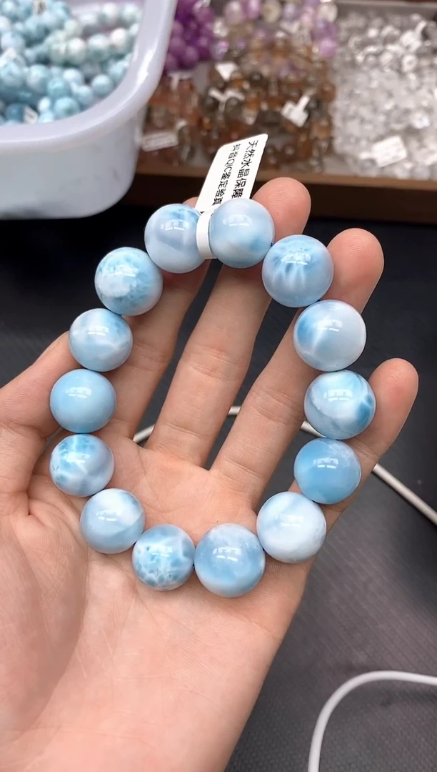 未镶嵌针钠钙石（海纹石）手串AA2海纹石16mm