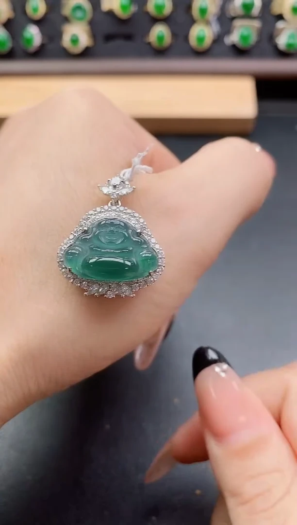 吊坠(赠链)银S925镶嵌翡翠1