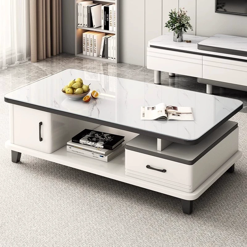 茶几客厅家用茶桌轻奢新款现代简约小户型电视柜钢化玻璃组合茶台