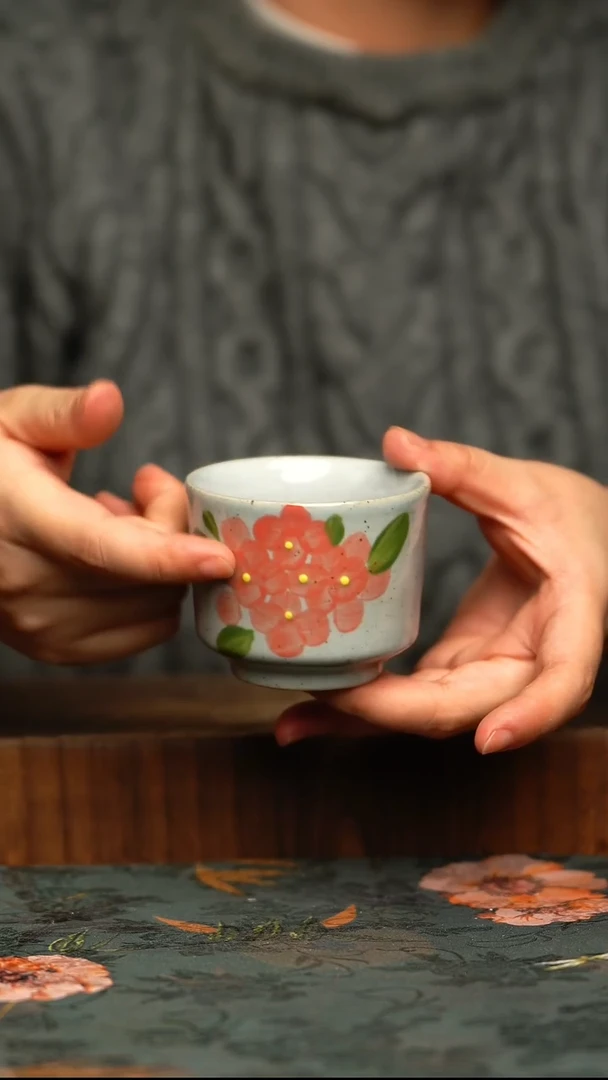杯釉下彩手工手绘同款陶器