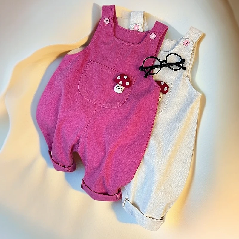 儿童背带裤中性休闲风长裤女春休闲裤套装女孩洋气韩版连体背带裤