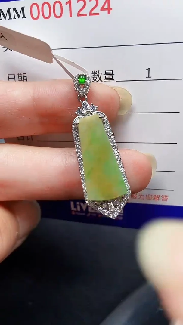 翡翠银S925镶嵌颈饰1224