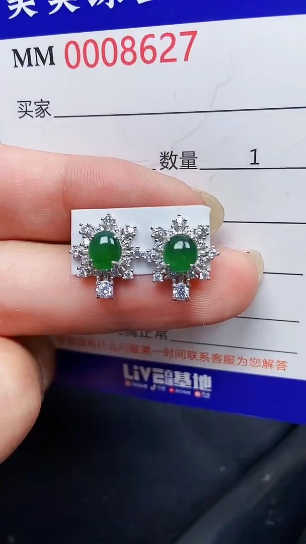 翡翠银S925镶嵌颈饰8627