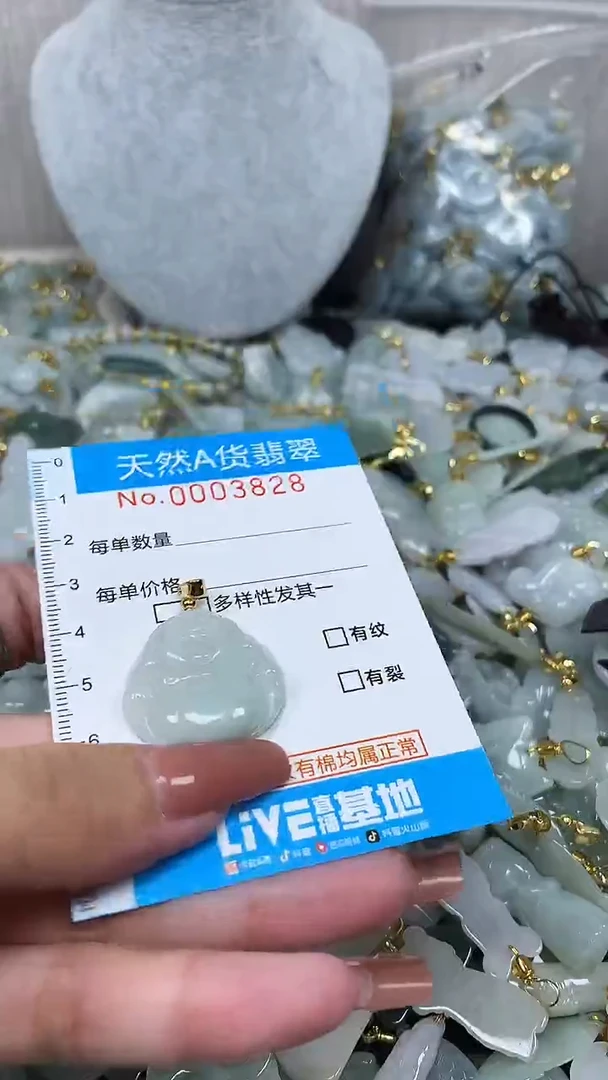 翡翠未镶嵌颈饰净货挂件-3828