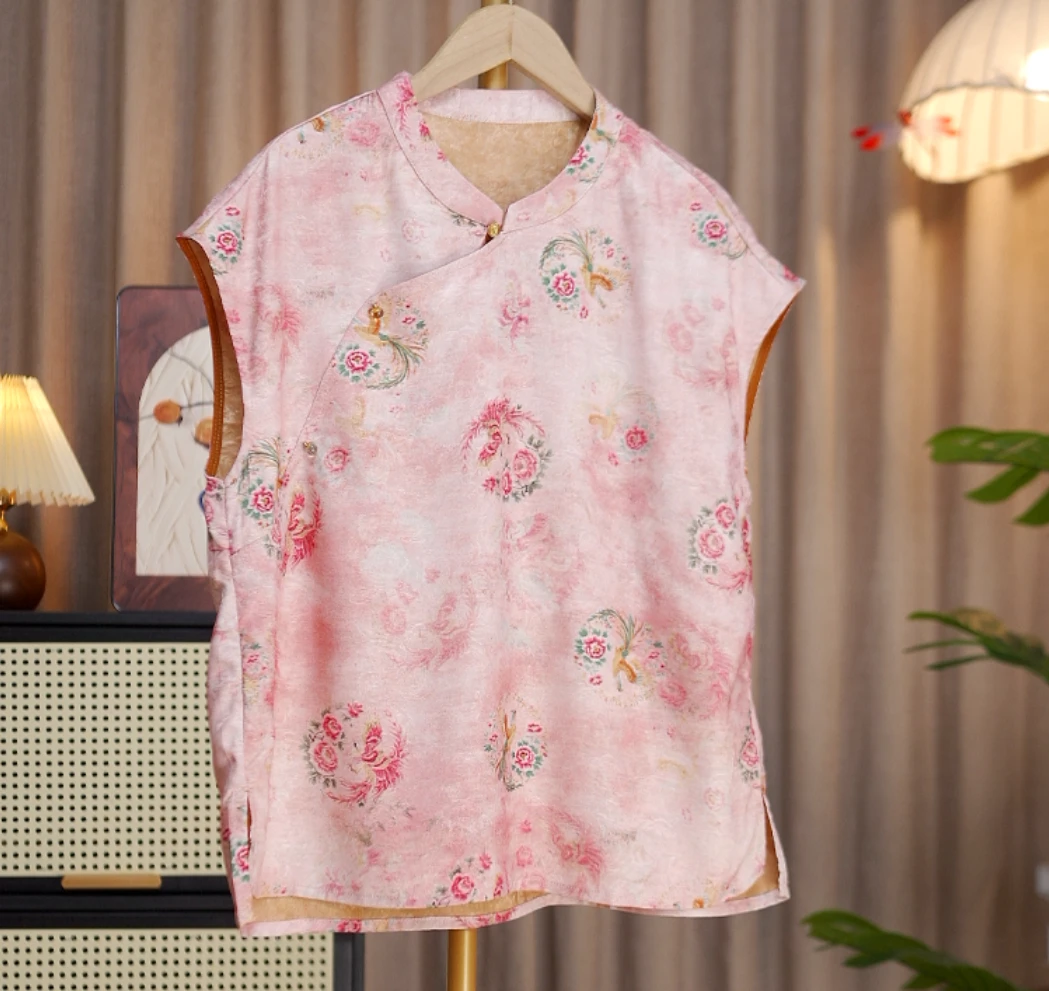【凤凰花开】时尚短袖丝滑飞飞袖女装百搭透气精致提花显瘦A03