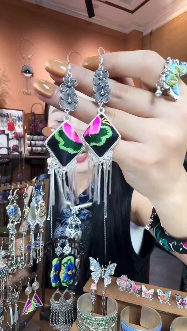 刺绣纯手工民族风耳环
