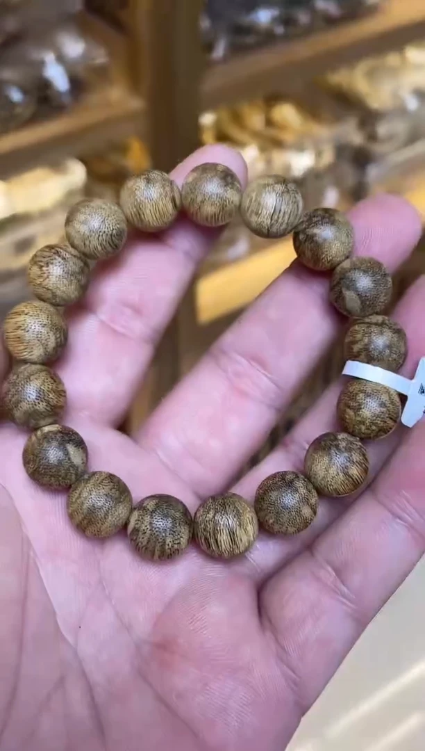 沉香手串 菩萨棋圆珠单圈虎斑1.3多样性发其一