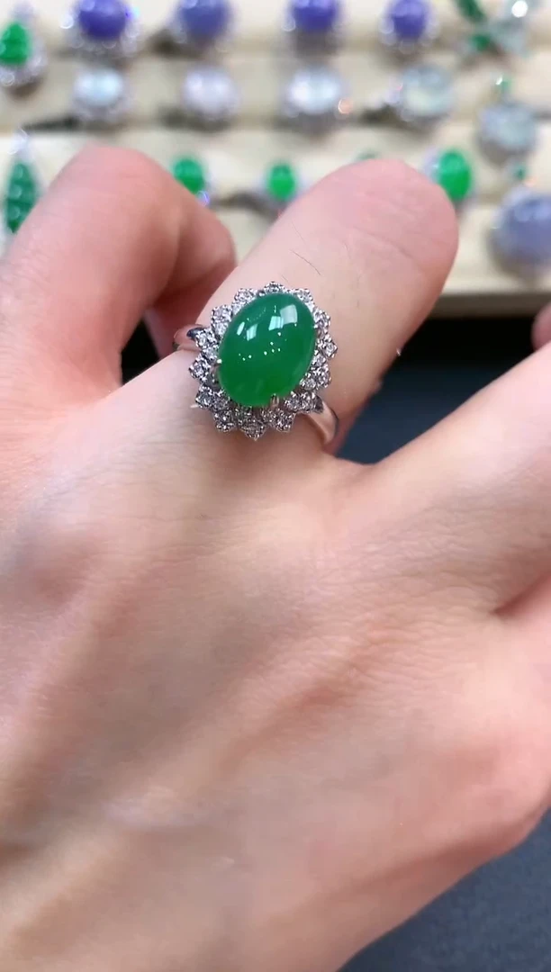 【闪购商品】翡翠戒指18K金镶嵌b94