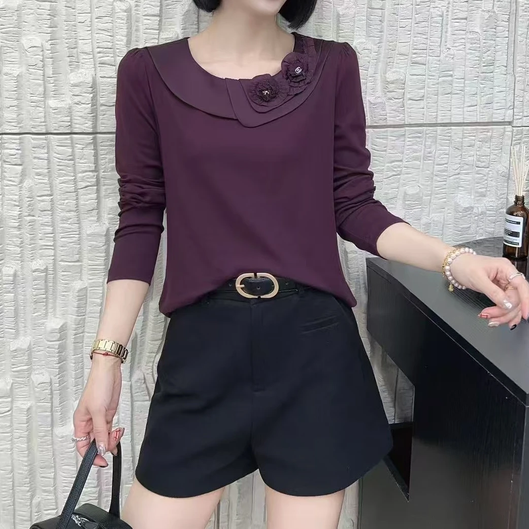 小施家气质女人味特色领别致显瘦上衣69037