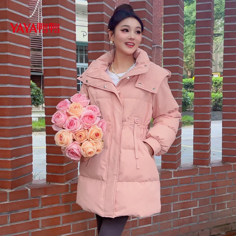 YAYA/鸭鸭休闲冬季新款品牌时尚休热力感羽绒服YE4B615663J宽松