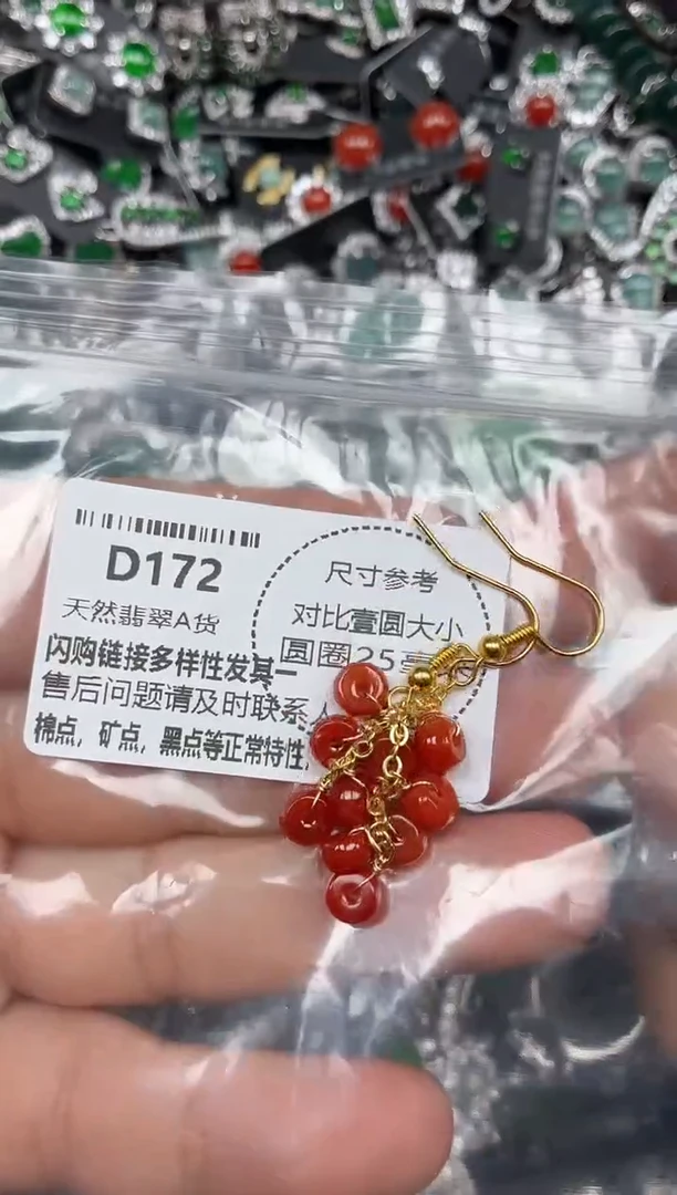 颈饰未镶嵌翡翠D172耳钩