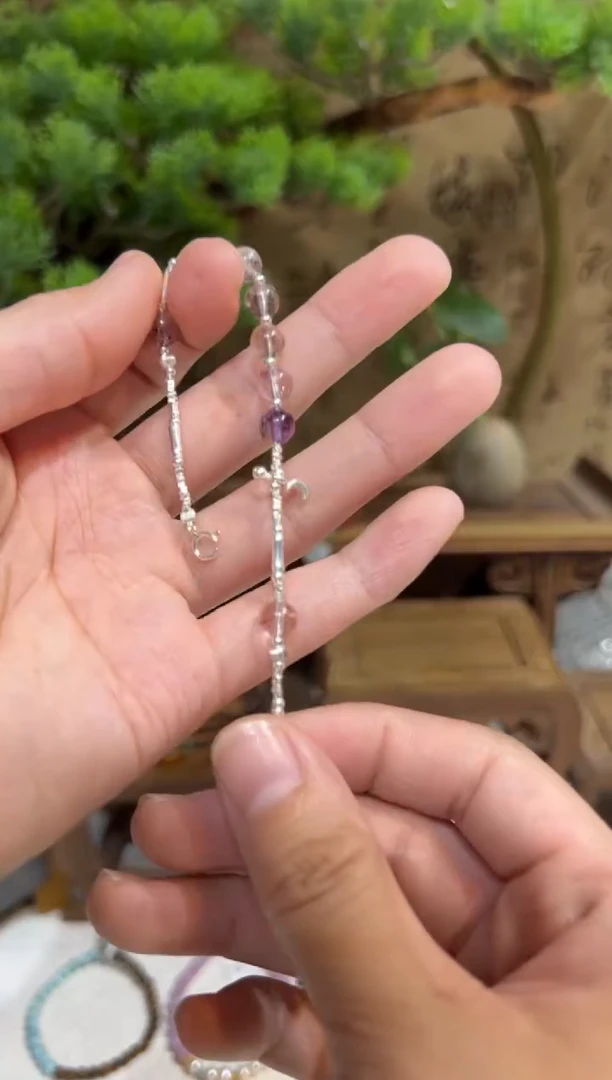 银S925镶嵌手链水晶手饰@@