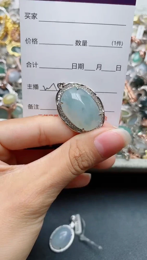 银S925镶嵌戒指翡翠1
