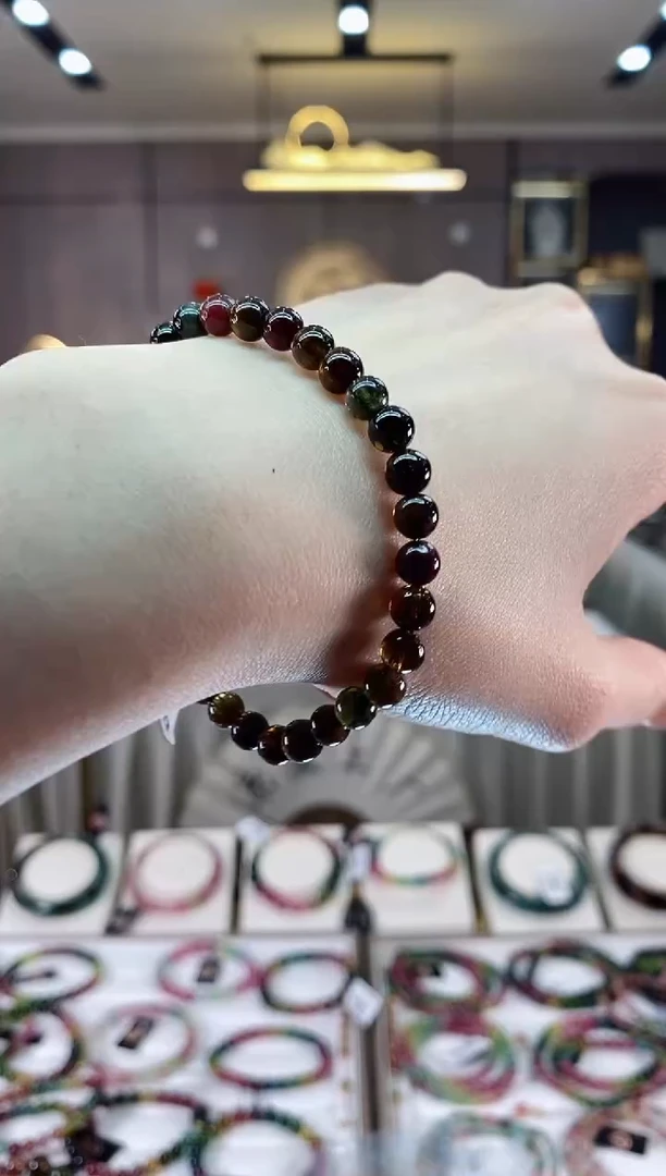 【闪购商品】碧玺单圈手串5mm+未镶嵌一物一证dan