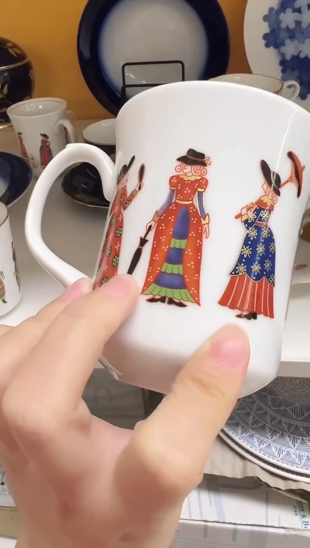 复古荷兰人  红色马克杯