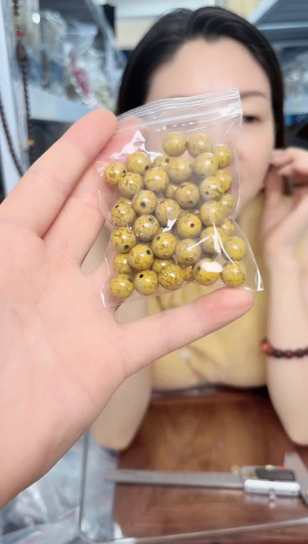 木黄色大漆珠1.0单珠一颗