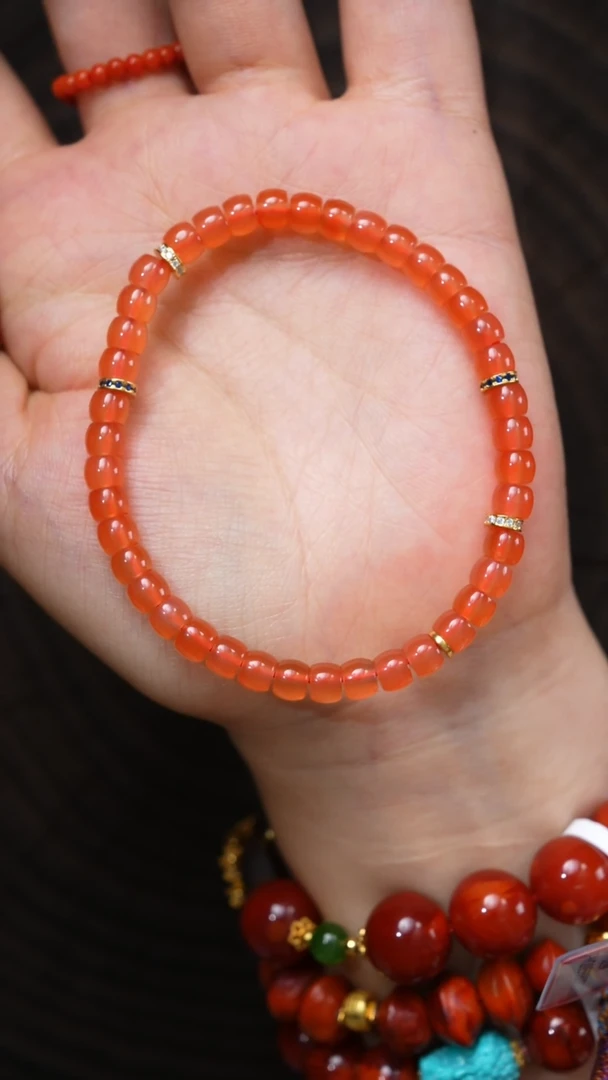 手链银S925镶嵌南红玛瑙无胶无裂原矿