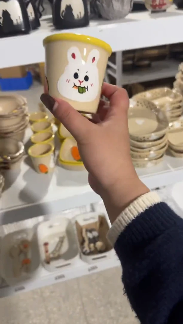 陶瓷兔兔杯子【十里高温釉下彩陶瓷】