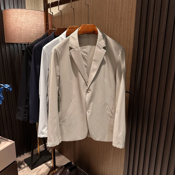 【无束缚感 户外运动西服】秋装新款男士纯色百搭气质休闲弹力西装
