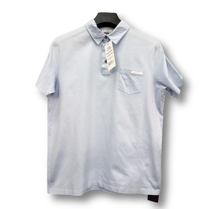 未使用 Prada/普拉达 纯色夏季男装短袖白色Polo衫/L/8800