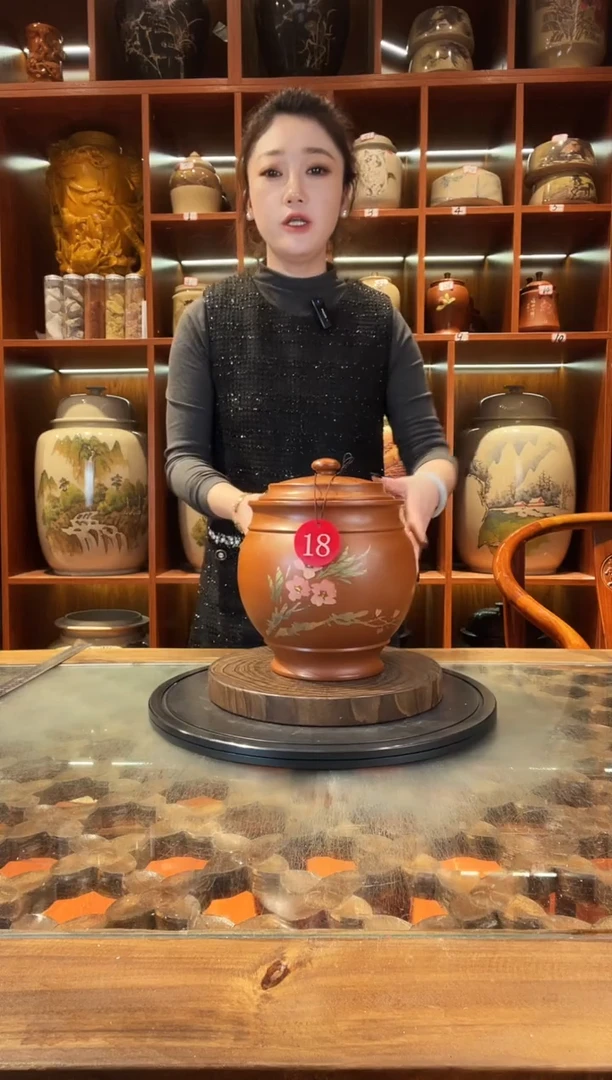 罐云南建水紫陶复烧茶罐@18