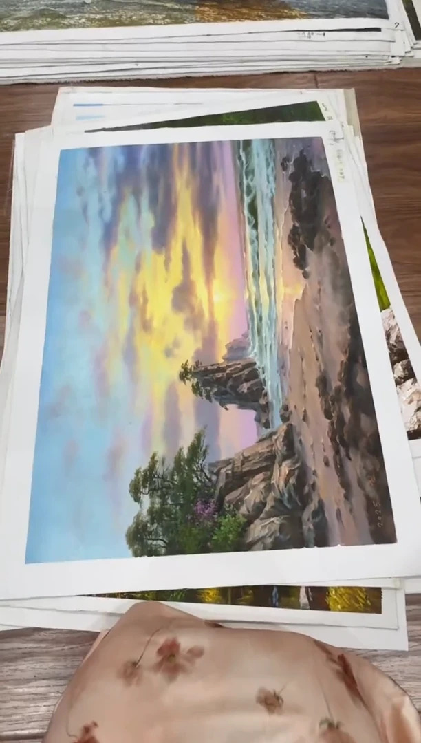 油画【新品特价】朝鲜画家原创手绘油画作品