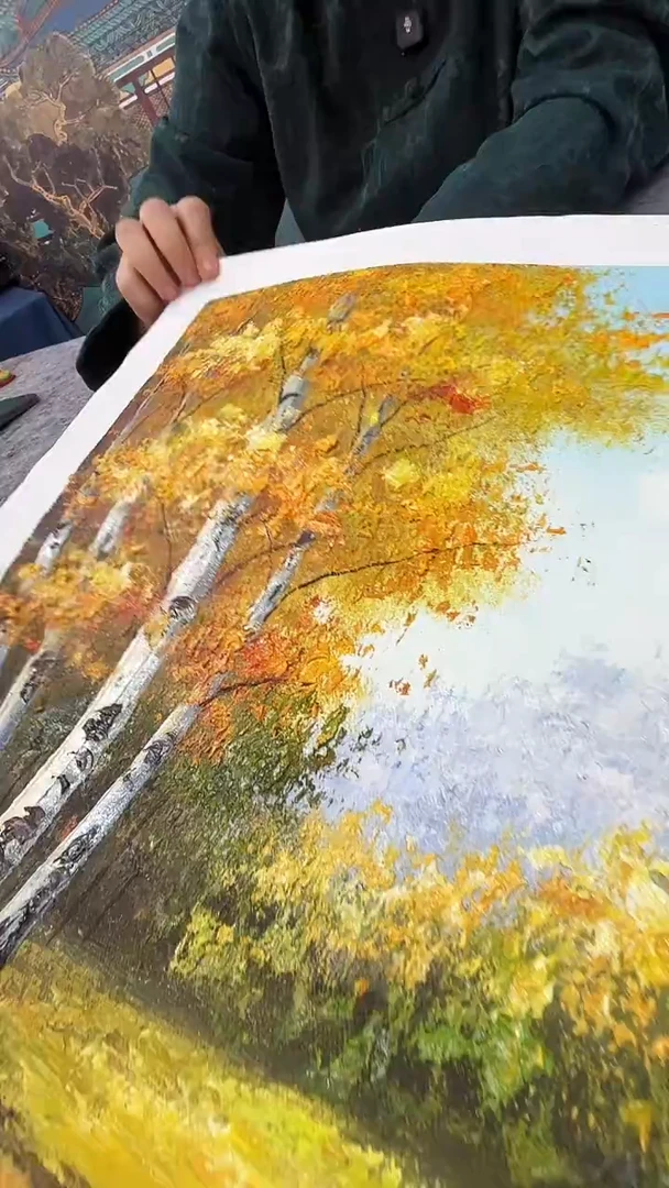 国画油画梅清-50x60-风景-带书