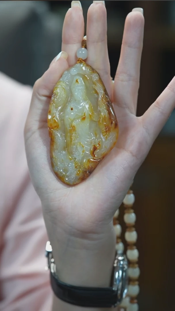 颈饰未镶嵌和田玉观音