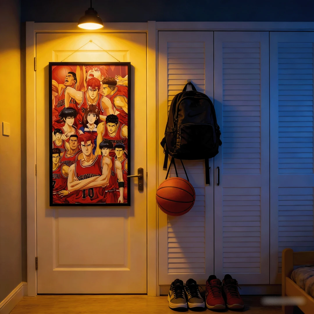 灌篮高手动漫画玄关过道背景墙樱木花道流川枫装饰画篮球海报挂画