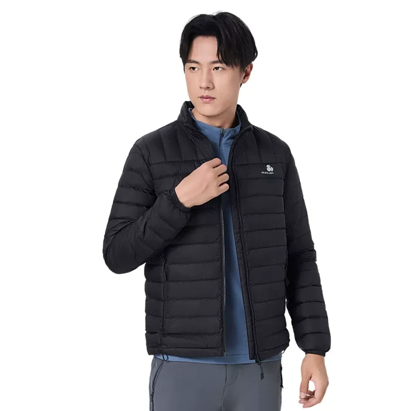 思凯乐户外秋冬羽绒服男立领款连帽短款超轻薄保暖外套