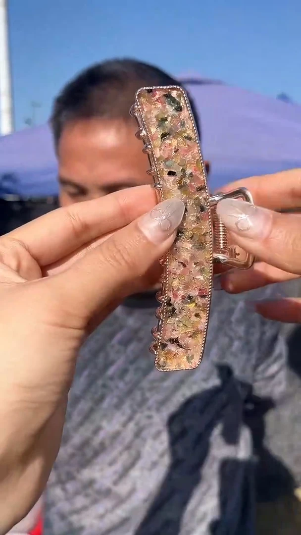 碧玺未镶嵌发夹天然多样性发一mm