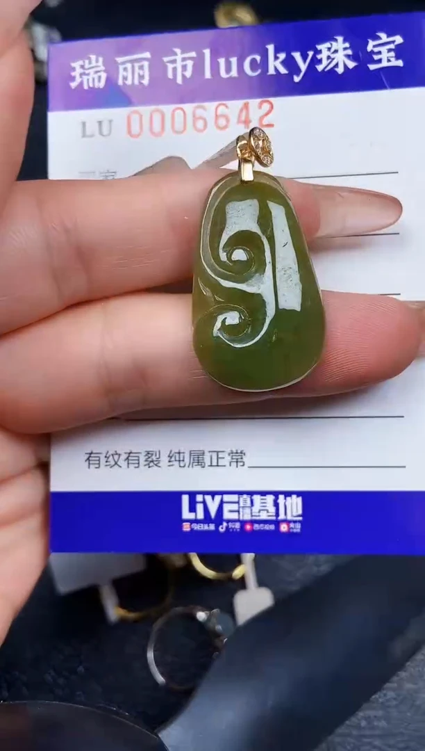 翡翠银S925镶嵌颈饰6642