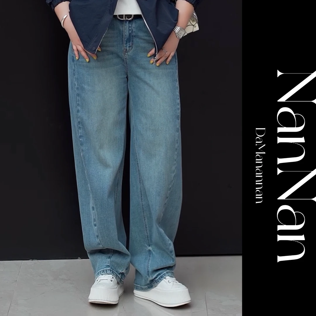 【楠楠推荐】春装新款牛仔弯刀阔腿裤C2002