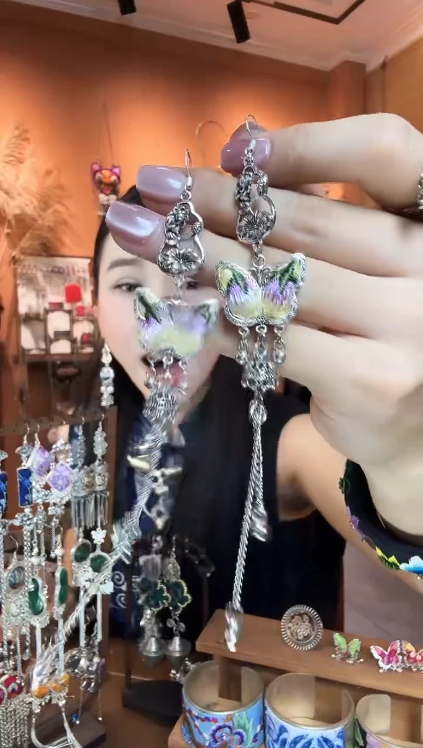 刺绣纯手工民族风耳环