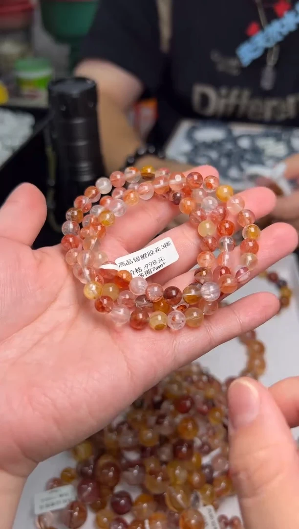 未镶嵌手串水晶胶花三圈7，多样性发其一