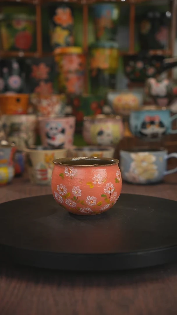 紫砂油画手绘釉下彩
