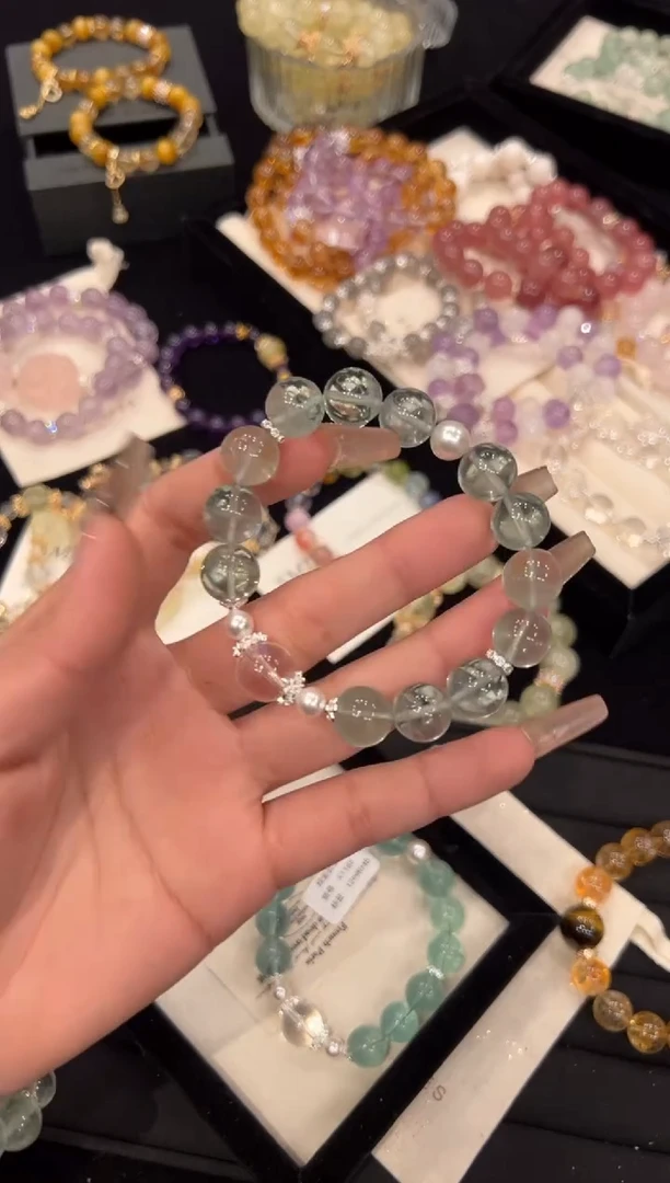 【闪购商品】水晶手链合金绿萤石手链x1188