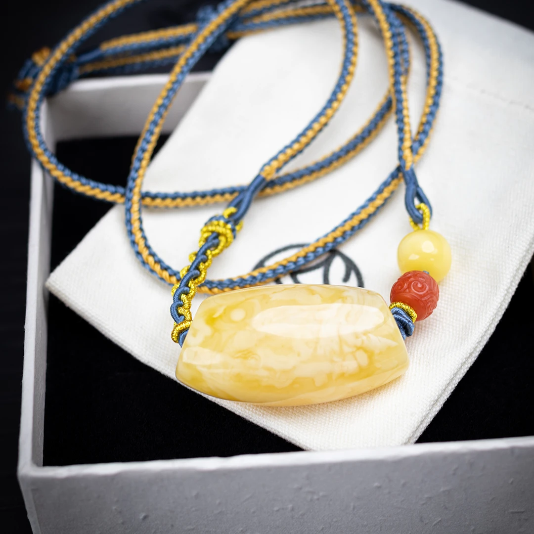 禾奕天然蜜蜡锁骨珠经典百搭时尚气质复古新中式国风（多样性发货）