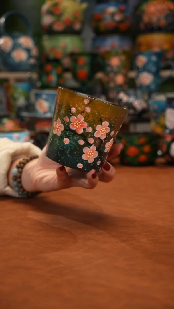 紫砂油画手绘釉下彩
