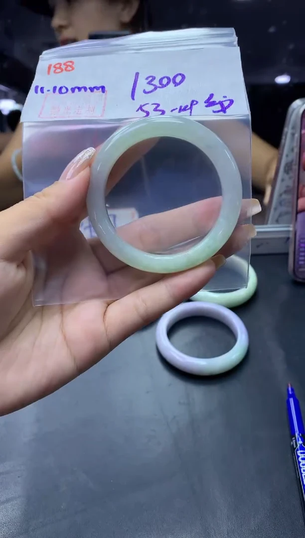 未镶嵌定制翡翠188手镯53纹+1300元+拍一发一