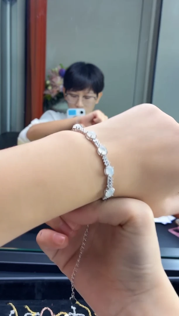 银S925镶嵌手链翡翠111111