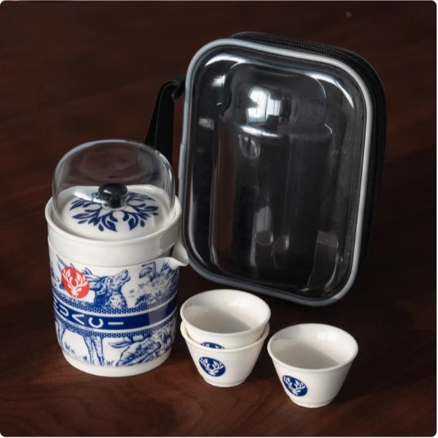 KK0518-麋鹿白瓷旅行套